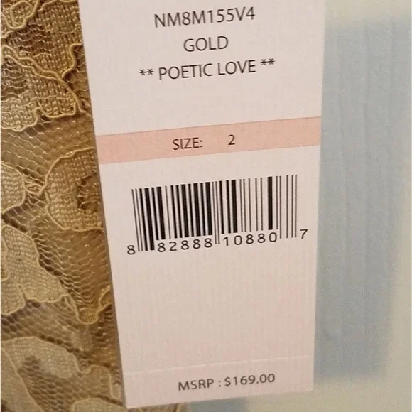 Nanette Lepore Gold Lace Dress Size 2 - Picture 7 of 8